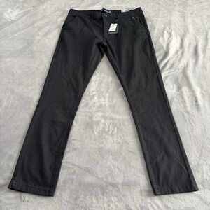 Desert Dreams Tapered Chino Pants Black Mens Size 34x32 Lightweight‎ Casual